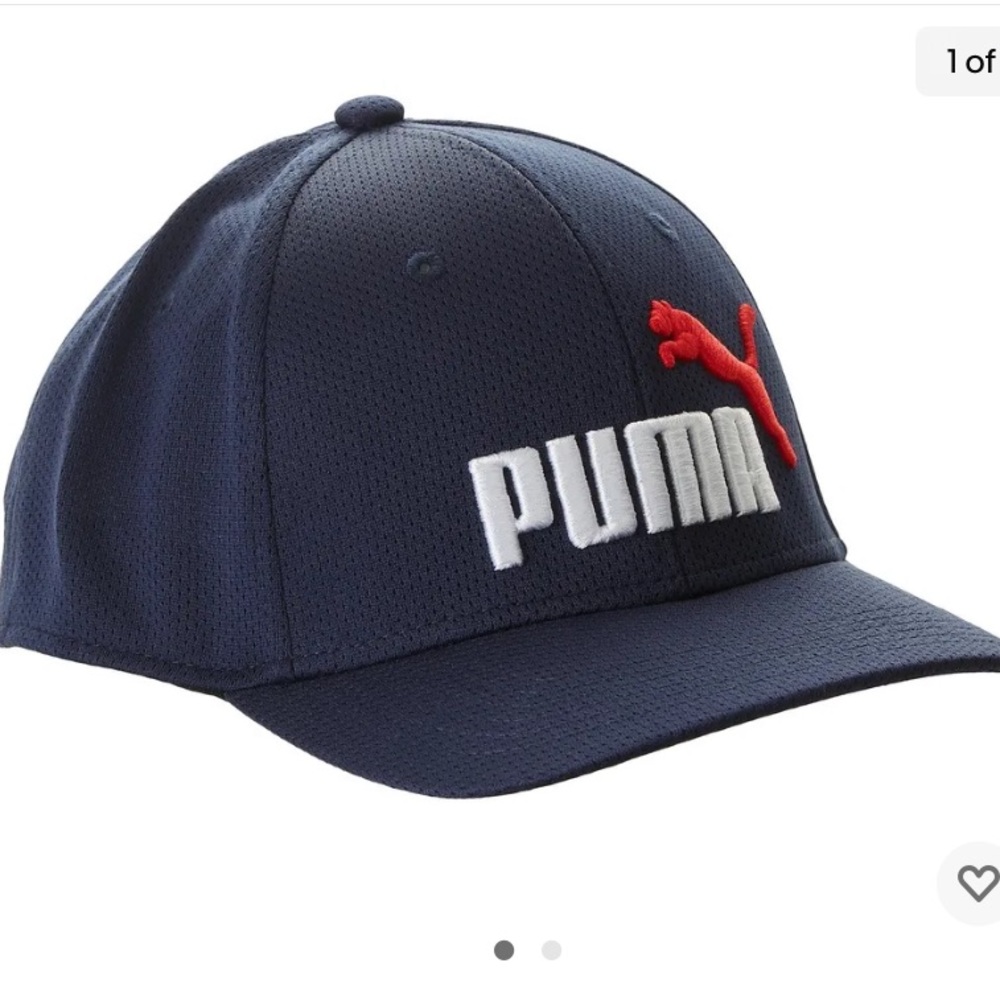 💜PUMA Stretch Fit Adult Fitted Baseball Cap Hat Embroidered Logo
